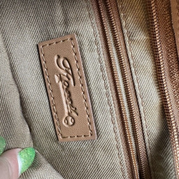 Fossil Woven Colorful Multi-color Straw Handbag Purse Brown Leather Strap *READ - Picture 9 of 9